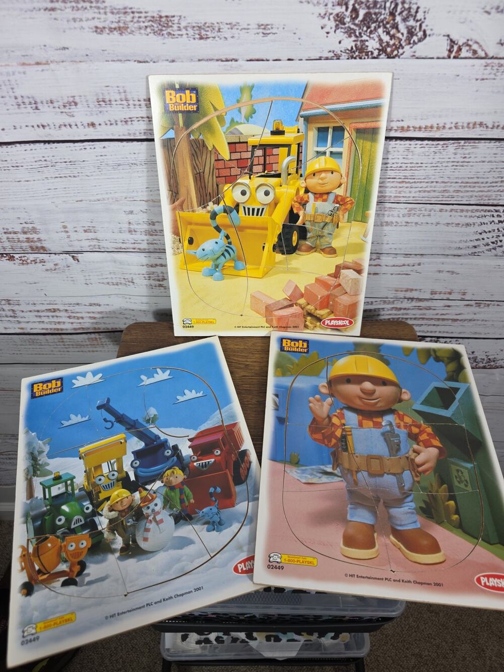 VTG Bob the Builder Puzzle Lot of 3 Kids Jigsaw Construction Nickelodeon